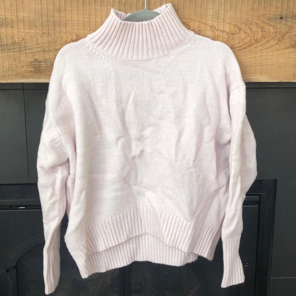 Mock neck slightly cropped sweater